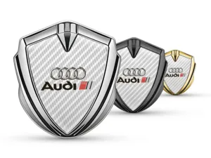 Audi Car Brand Badges Racing Look Glossy Finish